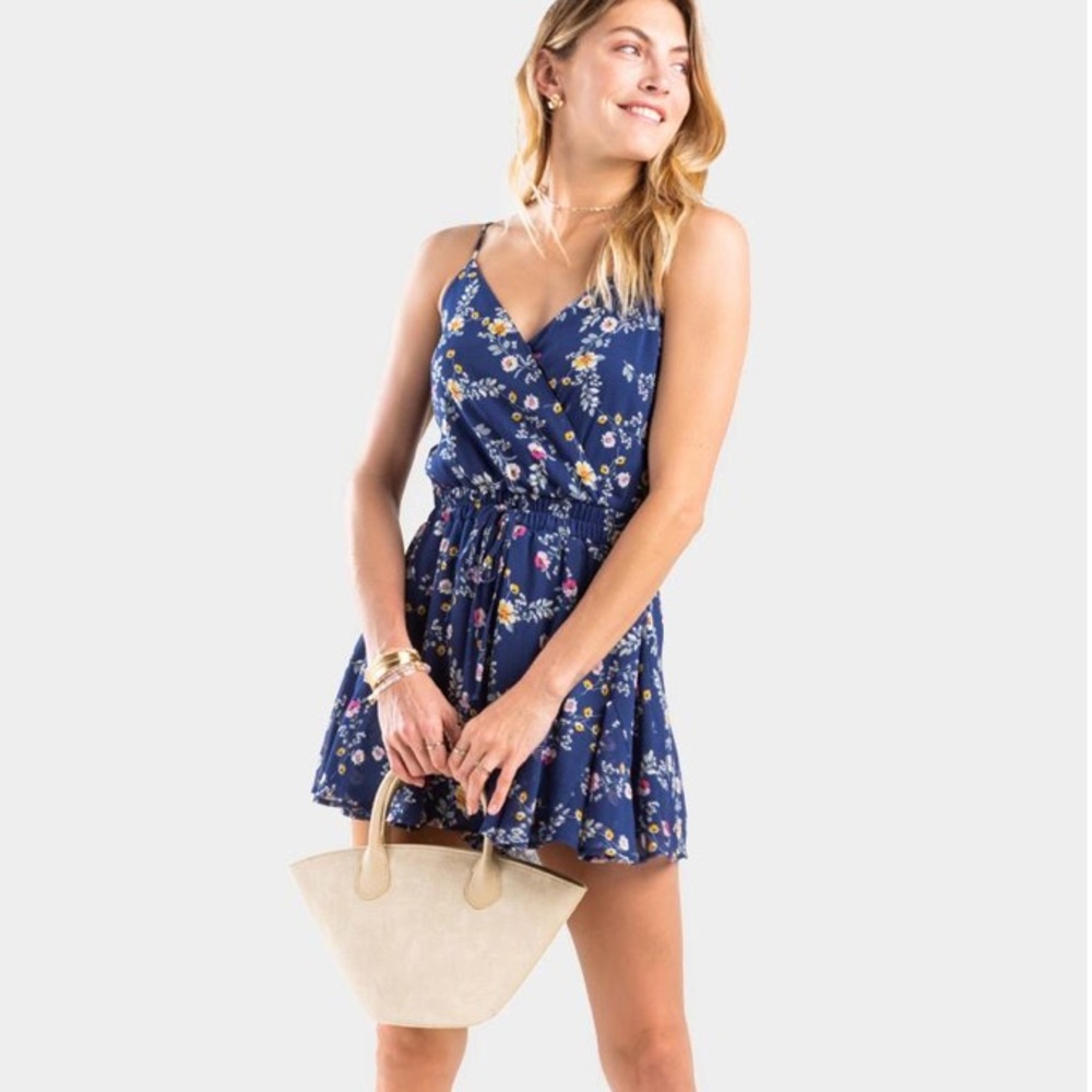 Ivine Floral Godet Romper